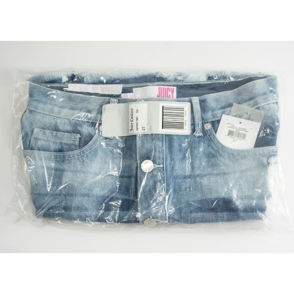 Juicy Couture Bleach Blue Denim Mini Skirt 27 - Picture 5 of 8